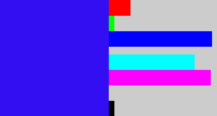 Hex color #330ef2 - light royal blue