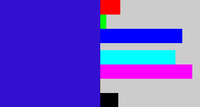 Hex color #3310d0 - ultramarine blue