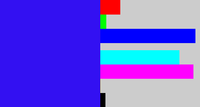 Hex color #3310f2 - light royal blue