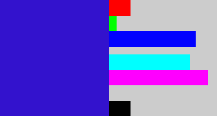 Hex color #3312cd - indigo blue