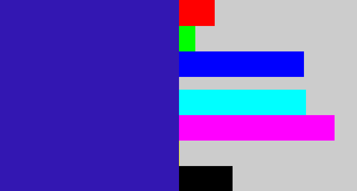 Hex color #3317b2 - indigo blue