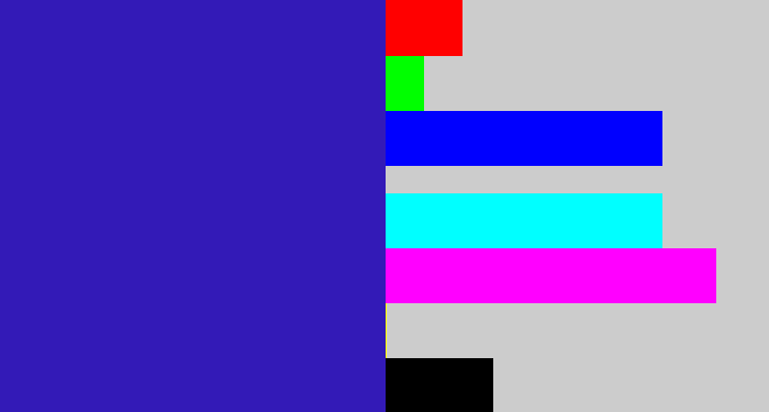 Hex color #331ab7 - indigo blue