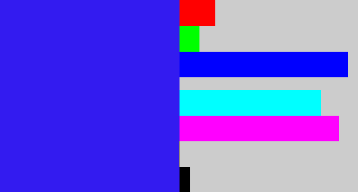 Hex color #331bf0 - light royal blue