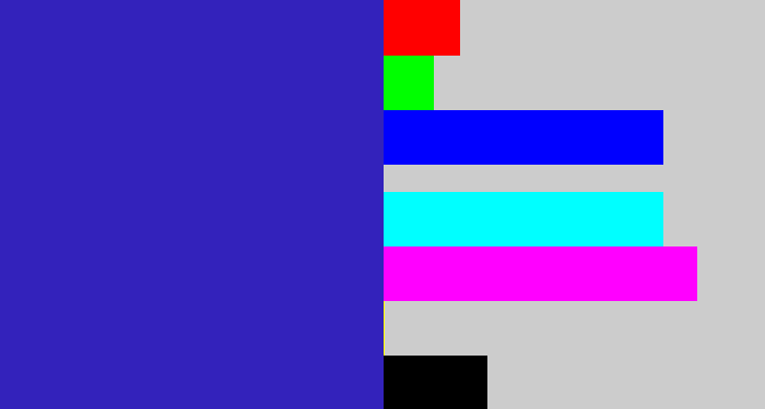 Hex color #3322bb - indigo blue
