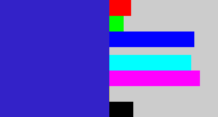 Hex color #3322c8 - indigo blue