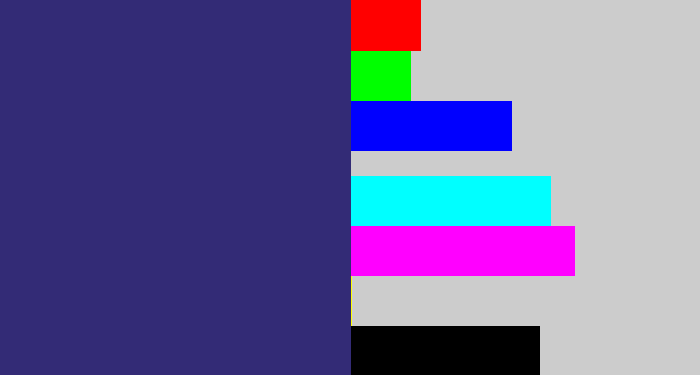 Hex color #332b76 - dark slate blue
