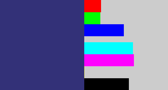Hex color #333178 - dark slate blue