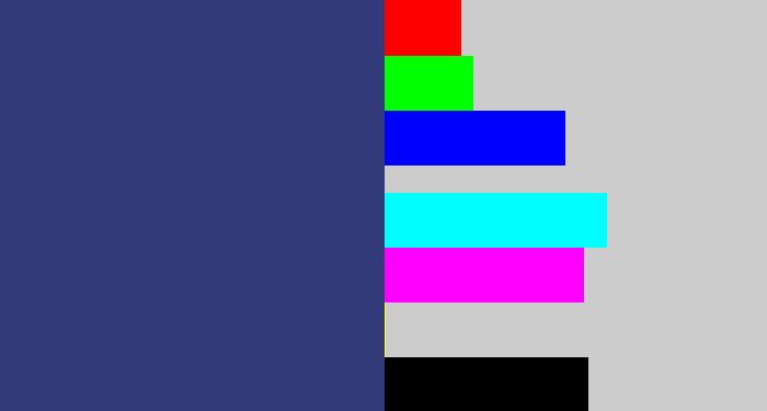 Hex color #333a79 - dark slate blue