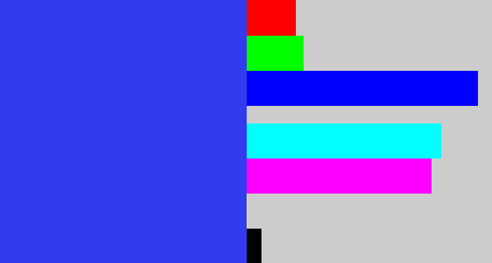 Hex color #333bf0 - light royal blue