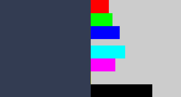 Hex color #333c52 - dark grey blue