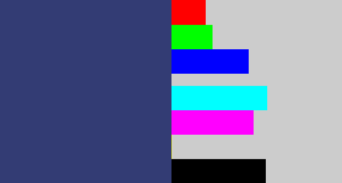 Hex color #333c74 - dark slate blue