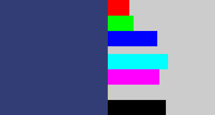 Hex color #333d75 - dark slate blue