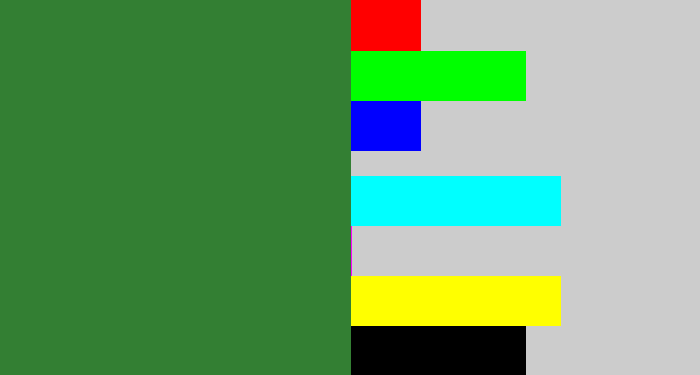 Hex color #337f33 - darkish green