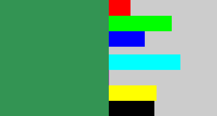 Hex color #339453 - medium green