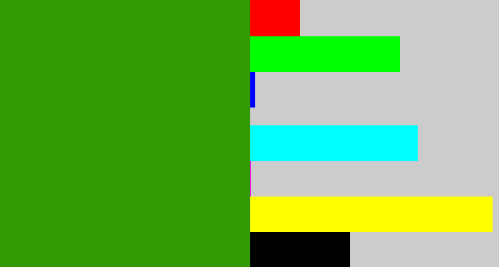 Hex color #339a04 - grass green