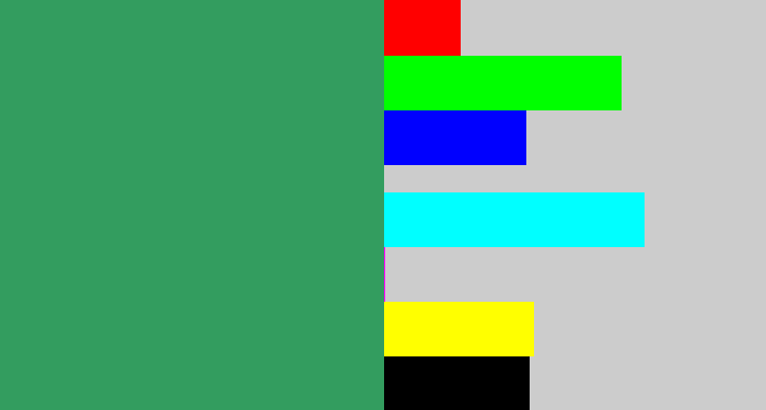 Hex color #339d5f - greenish