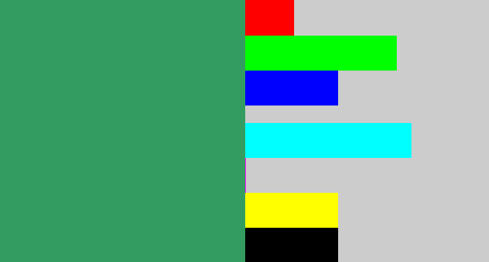 Hex color #339d61 - greenish