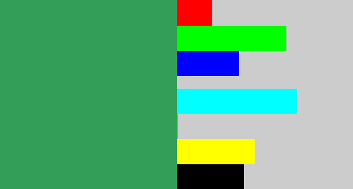 Hex color #339e58 - greenish