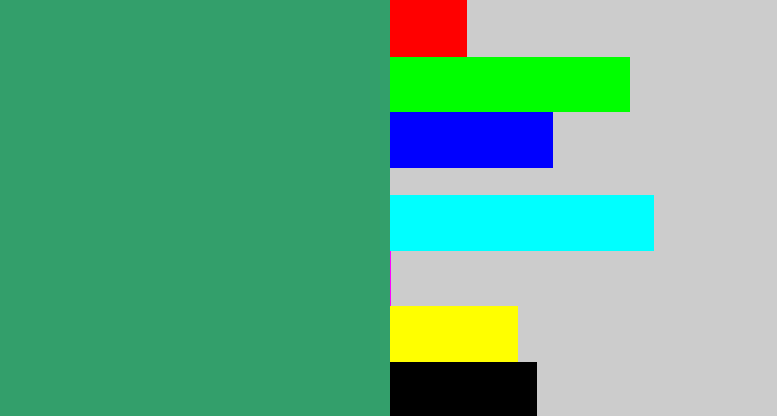 Hex color #339f6b - greenish