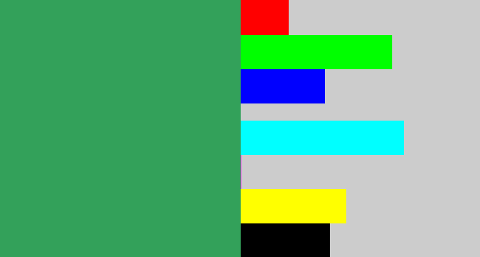Hex color #33a15a - greenish