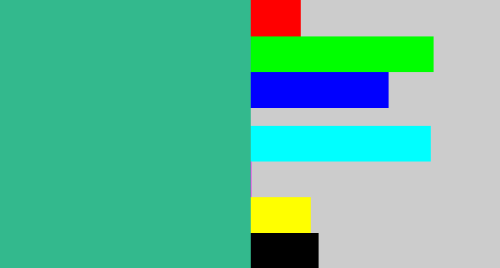 Hex color #33b98d - greenish teal