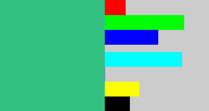 Hex color #33c181 - greenish teal