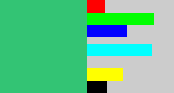 Hex color #33c474 - greenish teal