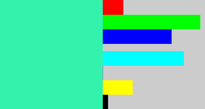 Hex color #33f2ac - greenish cyan