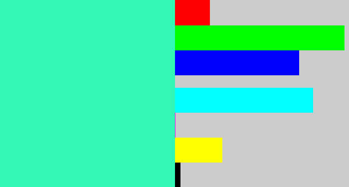 Hex color #33f7b5 - greenish cyan