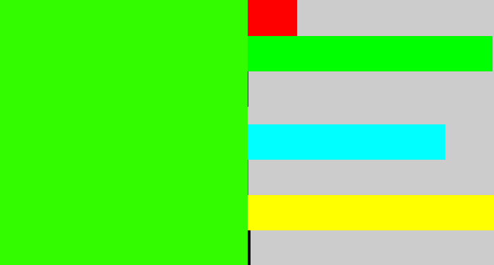 Hex color #33fc01 - vivid green