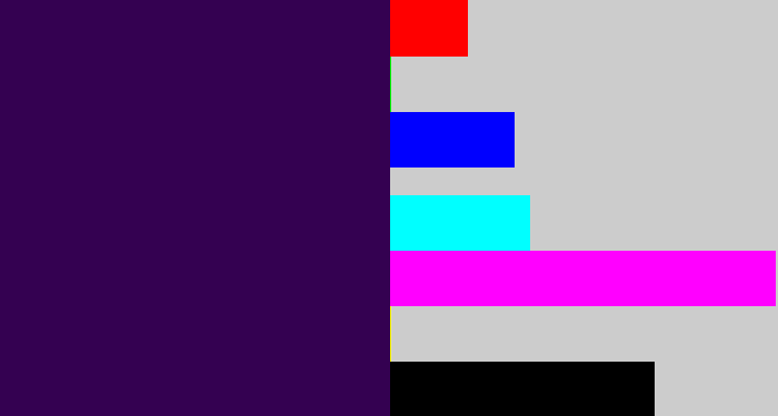 Hex color #340151 - dark violet