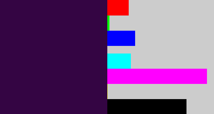 Hex color #340543 - dark purple
