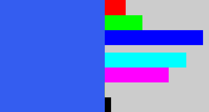 Hex color #345df0 - azul