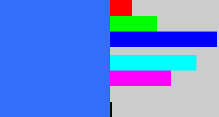 Hex color #346dfa - lightish blue