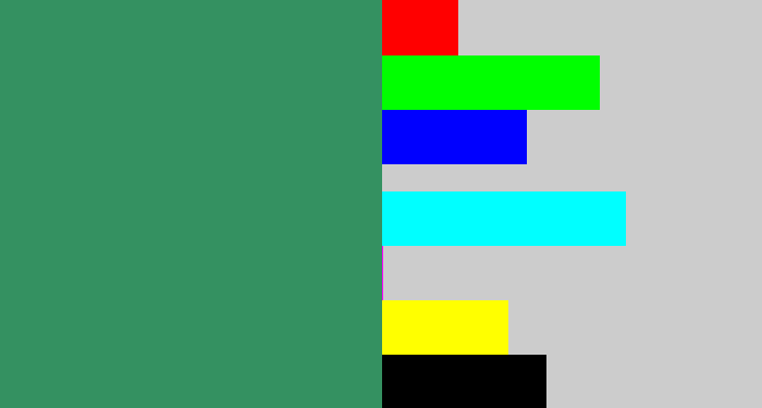Hex color #349161 - ocean green