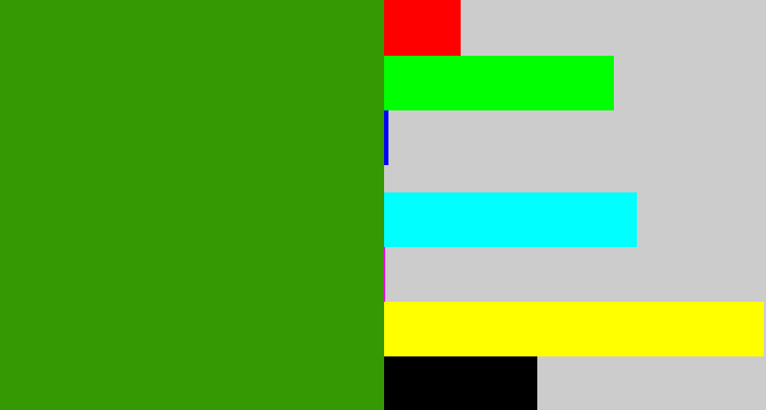 Hex color #349902 - grassy green