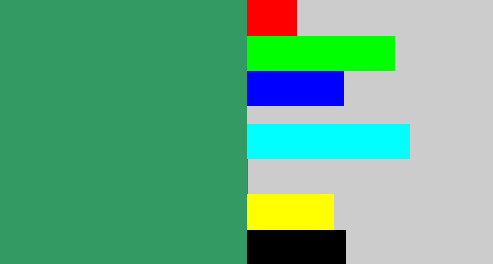 Hex color #349a64 - greenish