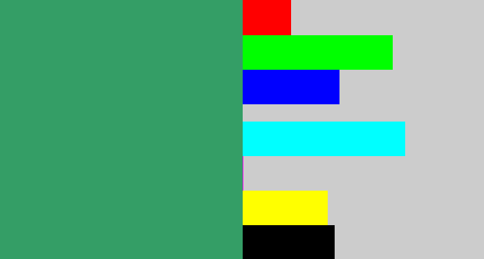 Hex color #349e66 - greenish