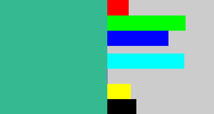 Hex color #34b991 - greenish teal