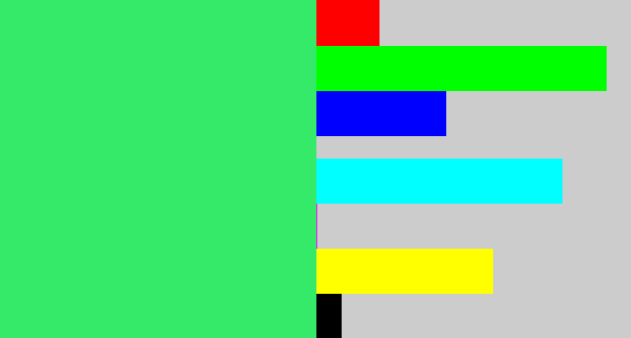 Hex color #34ea68 - weird green