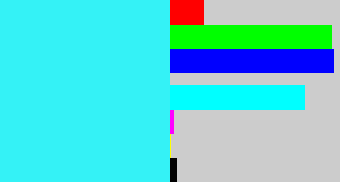 Hex color #34f2f6 - bright light blue