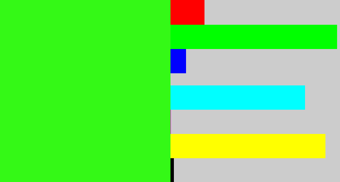 Hex color #34f916 - radioactive green