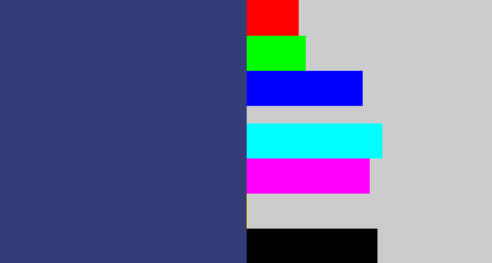 Hex color #353c77 - dark slate blue