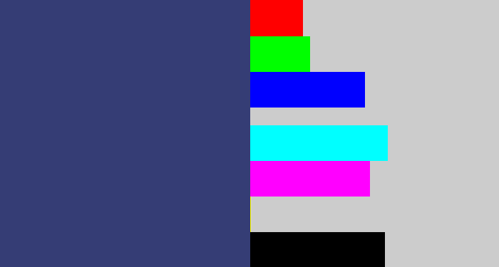 Hex color #353d75 - dark slate blue