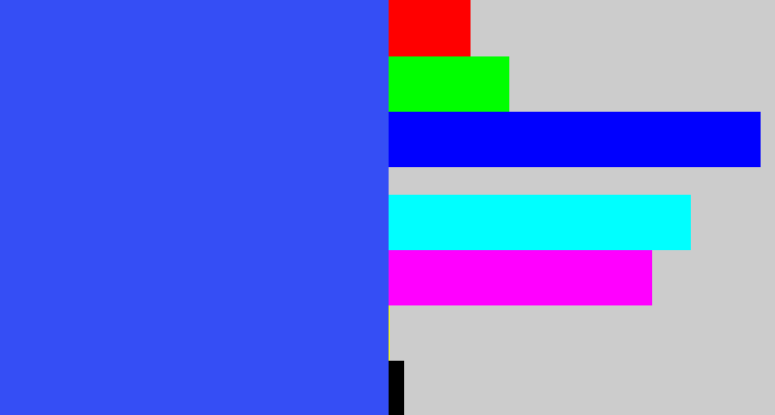 Hex color #354ef5 - azul