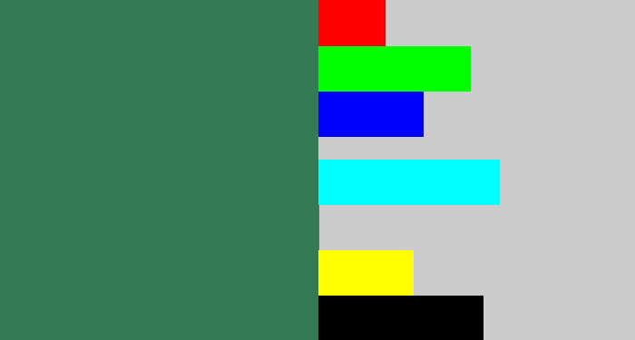 Hex color #357a55 - dark green blue