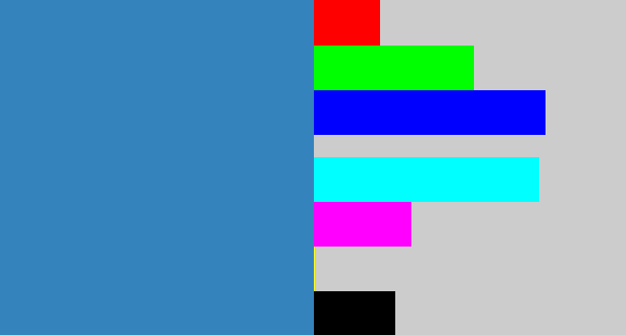 Hex color #3583bd - windows blue