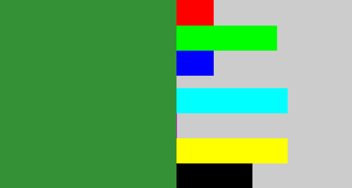 Hex color #359135 - darkish green