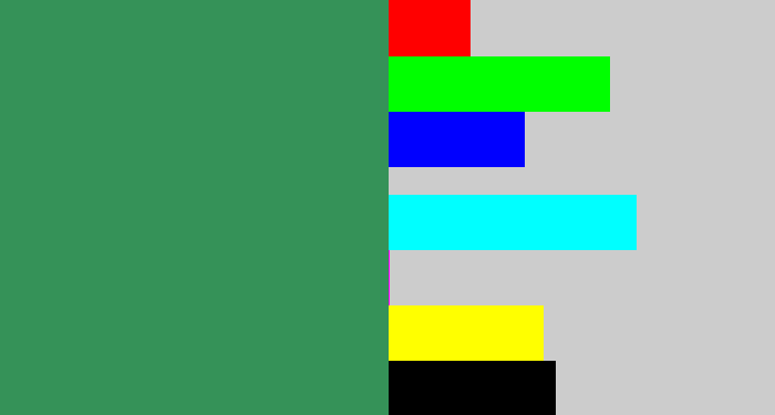 Hex color #359258 - greenish