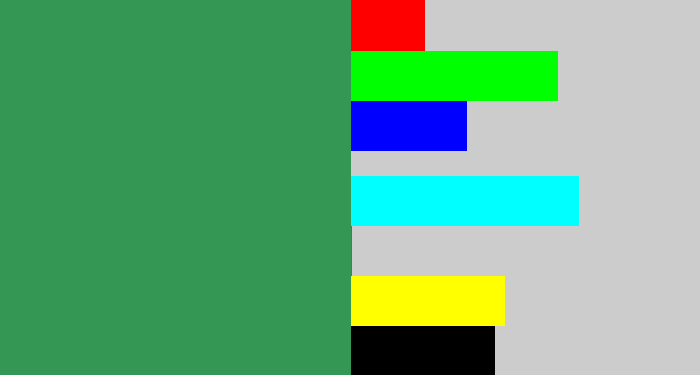 Hex color #359754 - medium green